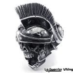 Bague Crâne De Guerrier en Acier Inoxydable