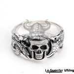 Bague Crâne Et Jörmungandr en Argent