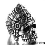Bague Crâne Indien En Acier