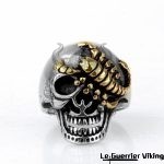Bague Crâne et Scorpion en Acier