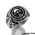 Bague Tête de Mort Armure Noire