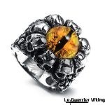Bague Tête de mort Et Oeil De Serpent