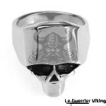 Bague Tête de mort Géométrique en Acier