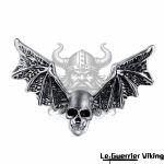 Bague Valkyrie avec Tête de Mort en Acier