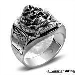 Bague Viking en Argent Serpent de Midgard