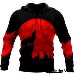 Sweat-shirt Viking Lune Rouge Loup