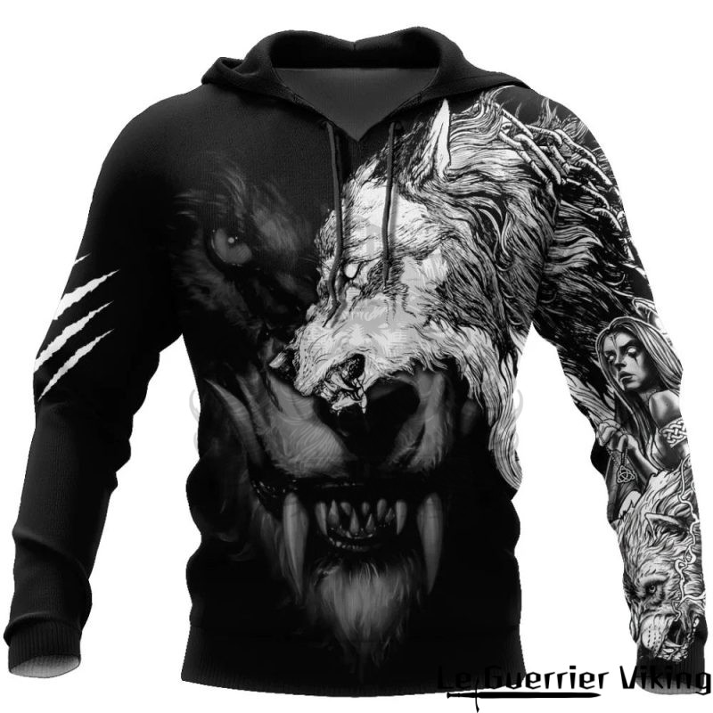 Sweat-shirt viking loup Fenrir féroce