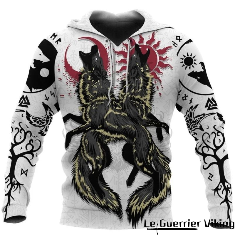 Sweat-shirt viking des loups cosmiques
