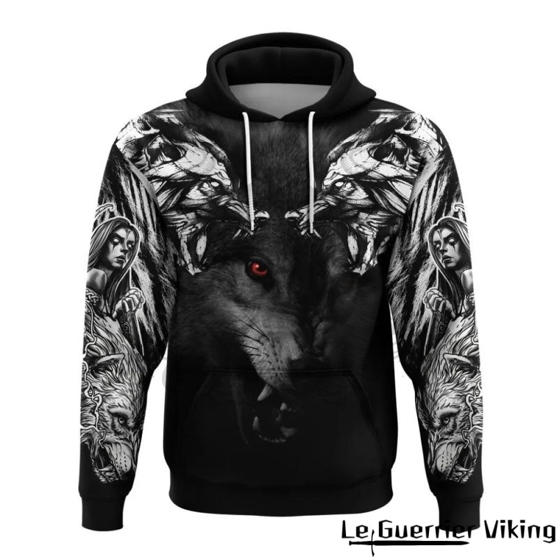 Sweat-shirt Viking Loup de la Sagesse