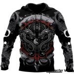 Sweat-shirt viking avec dragon et yin-yang