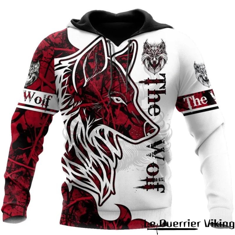 Sweat-shirt viking avec le loup de la saga