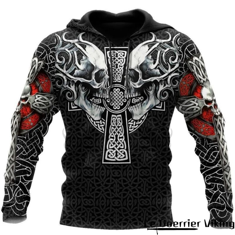 Sweat-shirt viking à crânes entrelacés