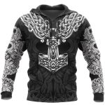 Sweat-shirt Viking Marteau de Thor Monochrome