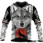Sweat-shirt Viking Lune Loup Gris