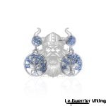 Boucles d'oreilles Arbre Céleste en Argent et Cristaux Bleus