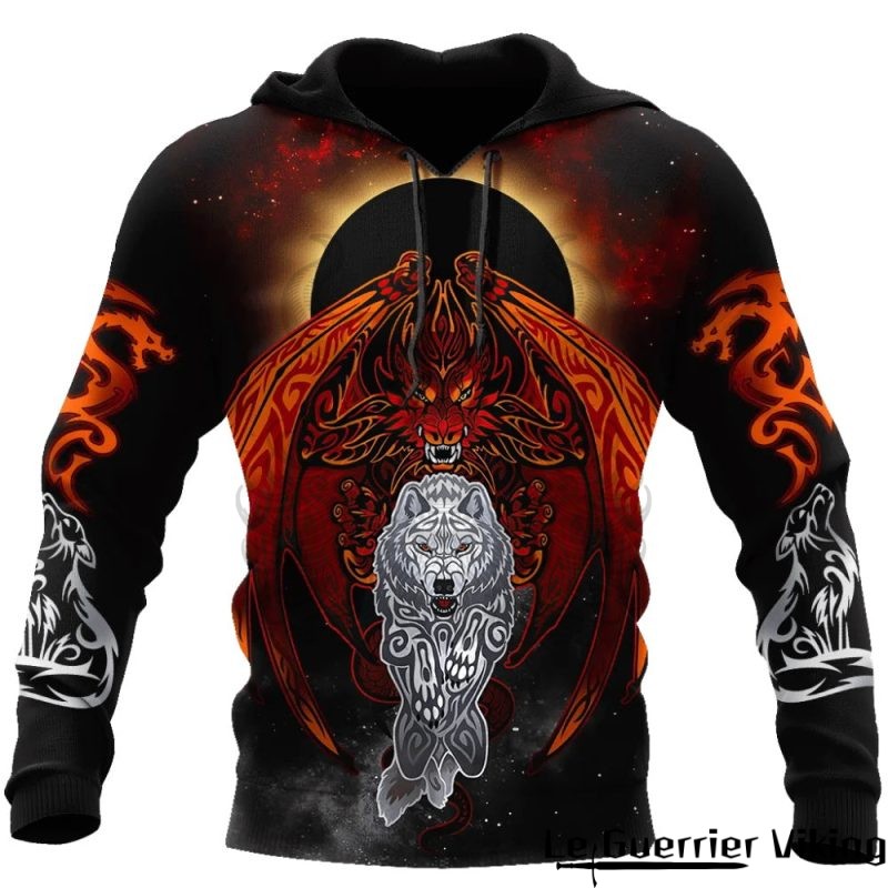 Sweat-shirt Viking Dragon Flamboyant