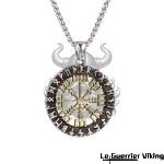 Collier Viking <br>Runes Et Heaume De La Crainte</br> Viking Shop