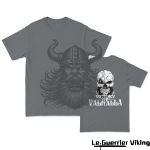 T-shirt Viking Valhalla Et Tête de Mort
