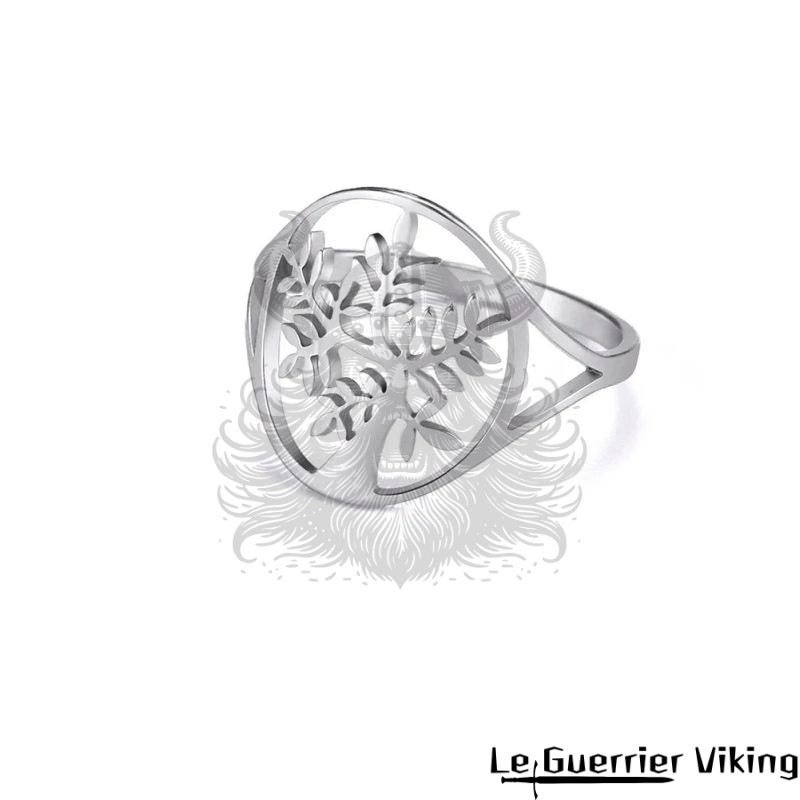 Bague Feuillage d'Arbre de Vie - Argentée
