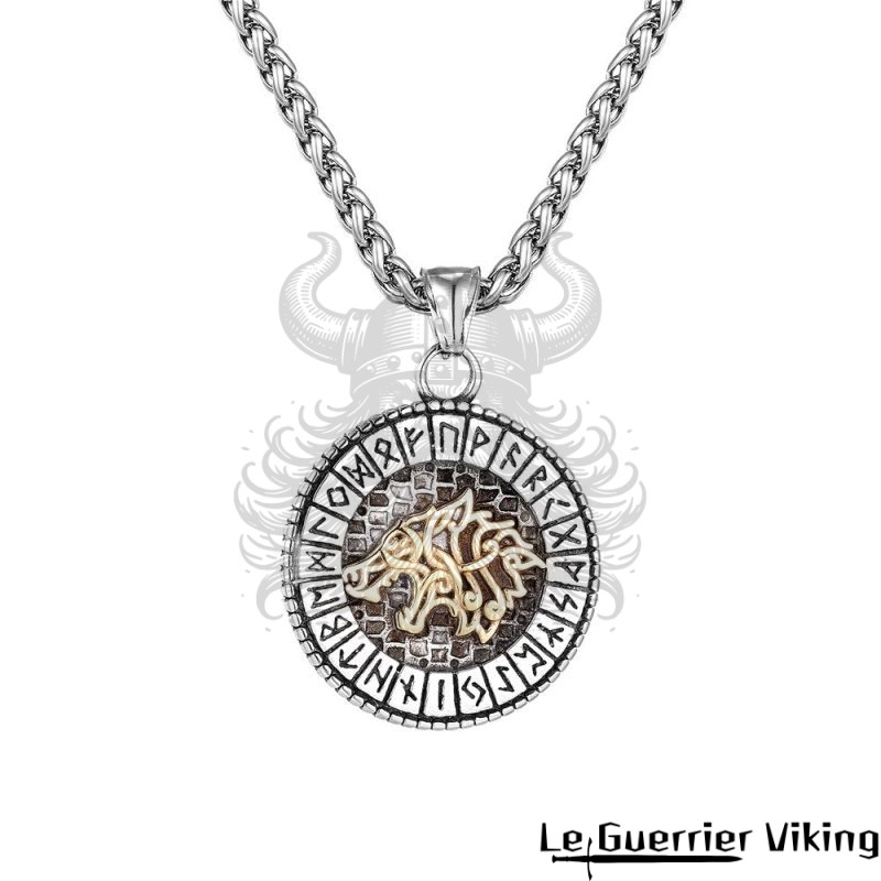 Collier Viking Loup Et Runes Viking Shop