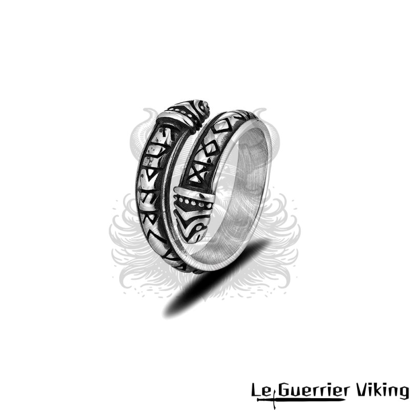 Bague Viking Runes Et Serpent Jormungand Viking Shop