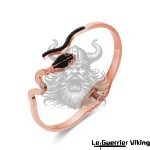 Bracelet Or Rose Serpent Pavé de Zircons Noirs