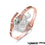 Bracelet Serpent Or Rose Et Émeraude