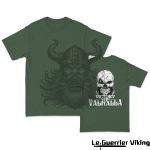 T-shirt Viking Valhalla Et Tête de Mort