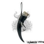 Corne à Boire Viking Noire Avec Lanière