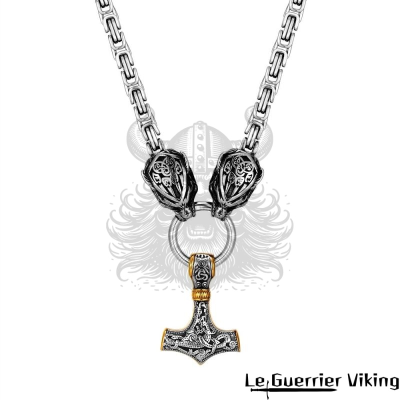 Collier Viking Marteau De Thor Et Loups Viking Shop