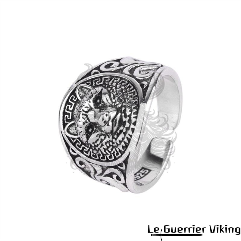 Bague Viking Loup Fenrir Et Gravures Viking Shop