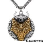 Collier Viking Loup Fenrir Et Runes Viking Shop
