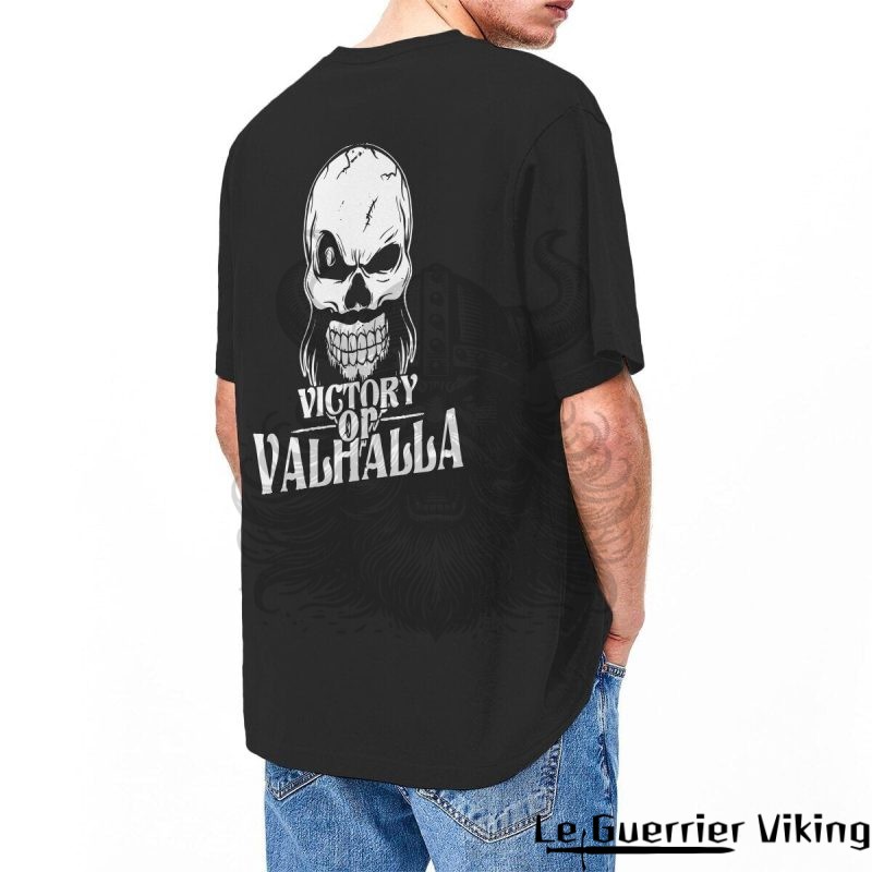 T-shirt Viking Valhalla Et Tête de Mort