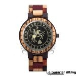 Montre Guerrier Viking en Mosaïque de Bois