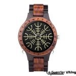 Montre Viking Heaume de Corbeau en Bois Contrasté
