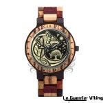 Montre Loup Viking en Mosaïque de Bois