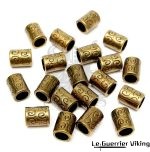 10 Perles Viking gravure spirale