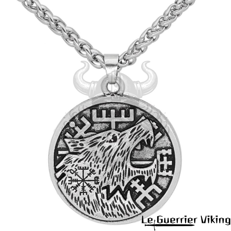 Collier Viking Loup Fenrir Et Runes Viking Shop