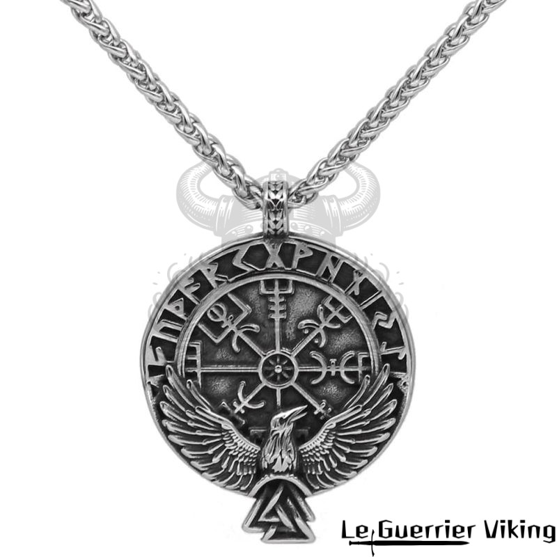 Collier Viking Vegvisir Et Corbeau Viking Shop