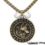 Collier Viking Loup Fenrir Et Runes Viking Shop