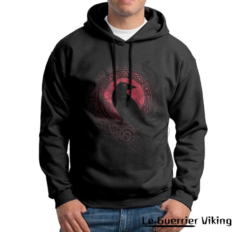 Sweat-shirt à capuche Hugin Viking Shop